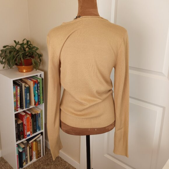 Vintage Mossimo 90s Camel Brown Minimalist Luxe Normcore Knit Long Sleeve Top - Picture 5 of 5